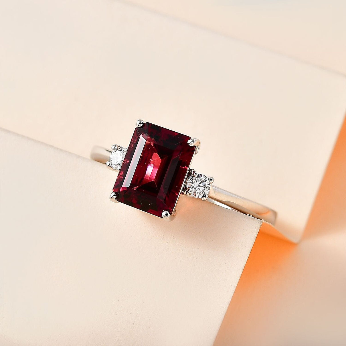RHAPSODY 950 Platinum AAAA Rubellite and Diamond (V-S - E-F) Ring 2.21 Ct. 7700414 1