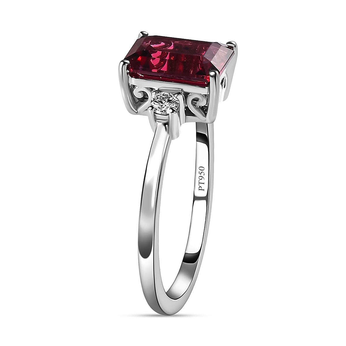RHAPSODY 950 Platinum AAAA Rubellite and Diamond (V-S - E-F) Ring 2.21 Ct. 7700414 3
