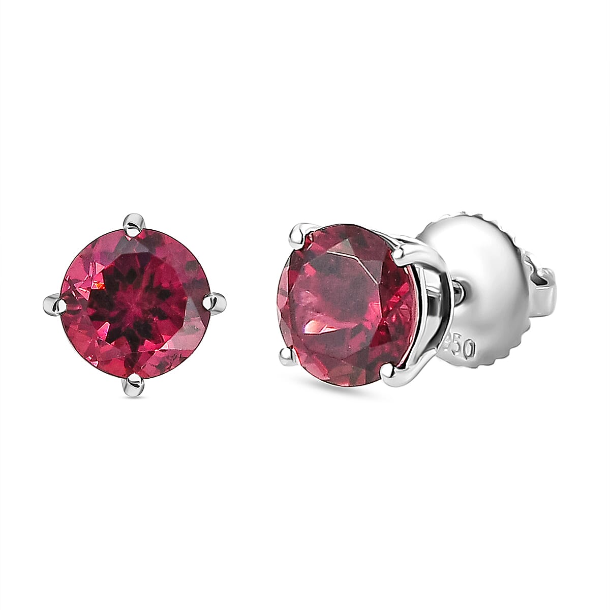 RHAPSODY 950 Platinum AAAA Rubellite Solitaire Stud Earrings 1.67 Ct 8732018 4