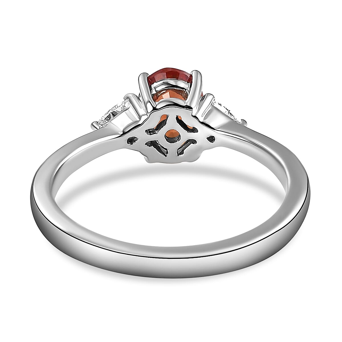 RHAPSODY 950 Platinum AAAA Songea Sapphire Trilogy Ring with VS/E-F Diamonds 1.10 Ct. 7597243 5