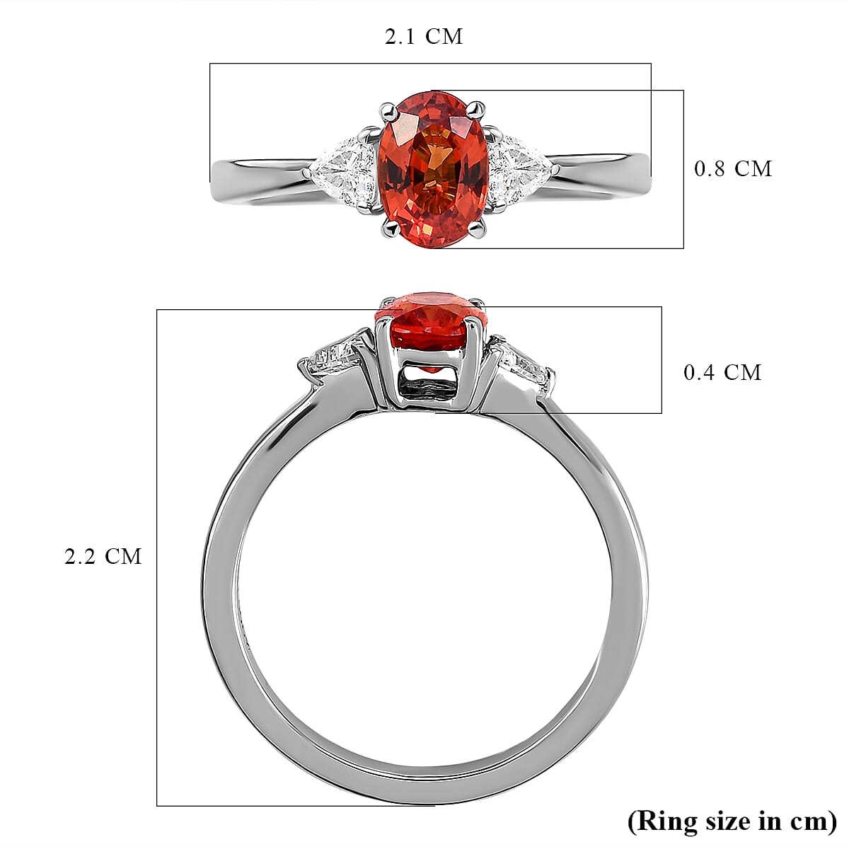 RHAPSODY 950 Platinum AAAA Songea Sapphire Trilogy Ring with VS/E-F Diamonds 1.10 Ct. 7597243 6
