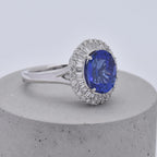 RHAPSODY 950 Platinum AAAA Tanzanite and Diamond (VS-EF) Ring 3.25 Ct, Platinum Wt. 6.10 Gms