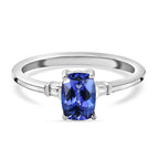 RHAPSODY 950 Platinum AAAA Tanzanite and Diamond (VS-E-F) Ring 1.03 Ct.