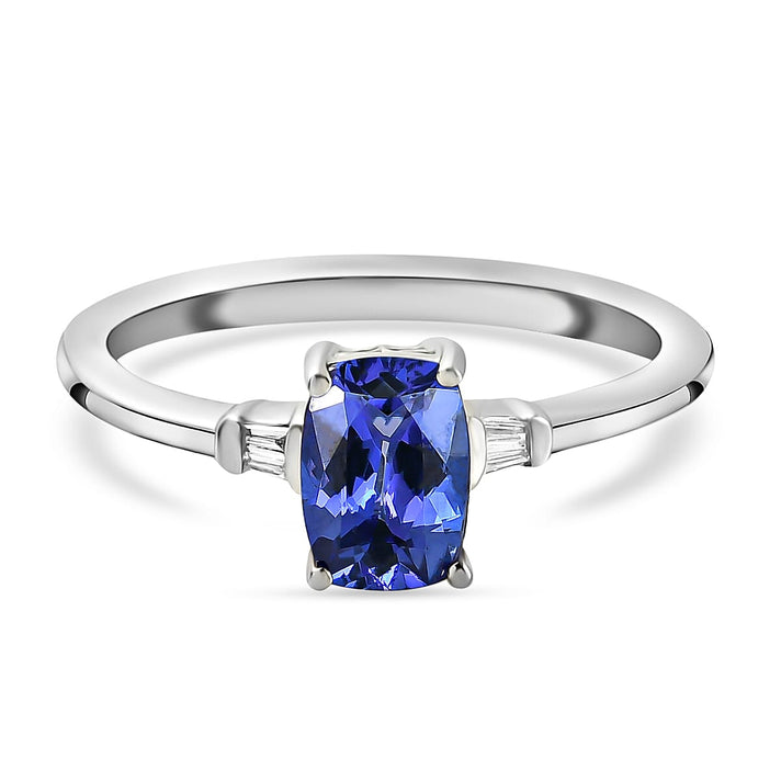 RHAPSODY 950 Platinum AAAA Tanzanite Classic Solitaire Ring with VS EF Diamond 1.03 Carat 3656272 1