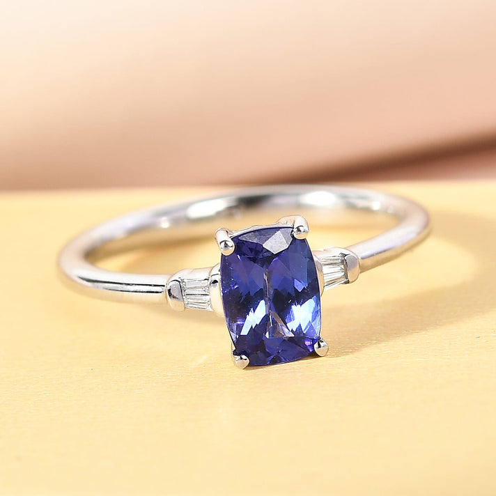 RHAPSODY 950 Platinum AAAA Tanzanite Classic Solitaire Ring with VS EF Diamond 1.03 Carat 3656272 2