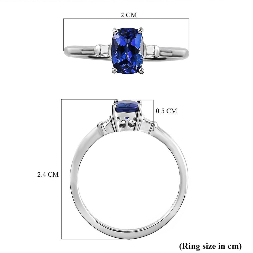 RHAPSODY 950 Platinum AAAA Tanzanite and Diamond (VS-E-F) Ring 1.03 Ct.