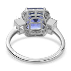 950 Platinum AAAA Tanzanite & Diamond (VS, E-F) Ring 5.59 Ct, Platinum Wt. 5.26 Gms
