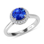 RHAPSODY 950 Platinum AAAA Tanzanite (Rnd 2.15ct.) and Diamond (VS-E-F) Ring 2.40 Ct, Platinum Wt. 5.23 Gms