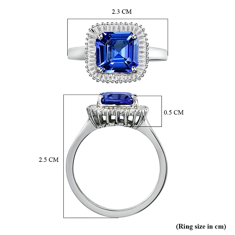 RHAPSODY 950 Platinum AAAA Tanzanite Halo Ring with VS-E-F Diamond 2.90 Ct. 8860030 6