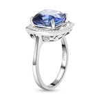 RHAPSODY 950 Platinum AAAA Tanzanite  (4.62 Cts) and Diamond (0.38 Cts) (VS-E-F) Ring 5.00 Ct, Platinum Wt 5.45 Gms.