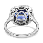 RHAPSODY 950 Platinum AAAA Tanzanite  (4.62 Cts) and Diamond (0.38 Cts) (VS-E-F) Ring 5.00 Ct, Platinum Wt 5.45 Gms.