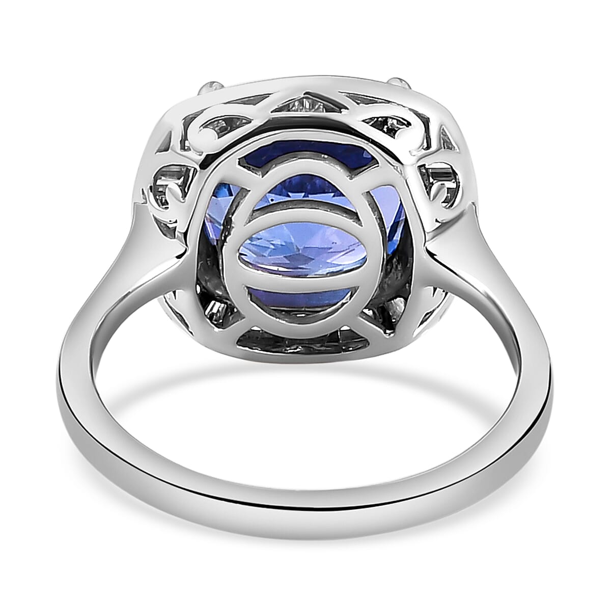 RHAPSODY 950 Platinum AAAA Tanzanite Halo Ring with VS-E-F Diamond 5.00 Ct. 8733809 5