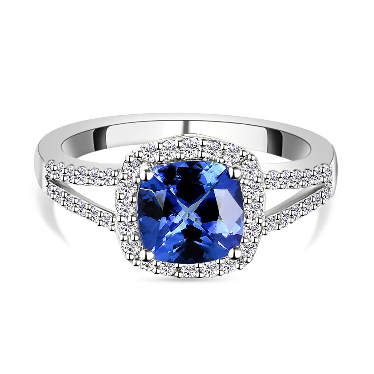RHAPSODY 950 Platinum AAAA Tanzanite Halo Ring with VS EF Diamond 2.04 Ct 7321771 0