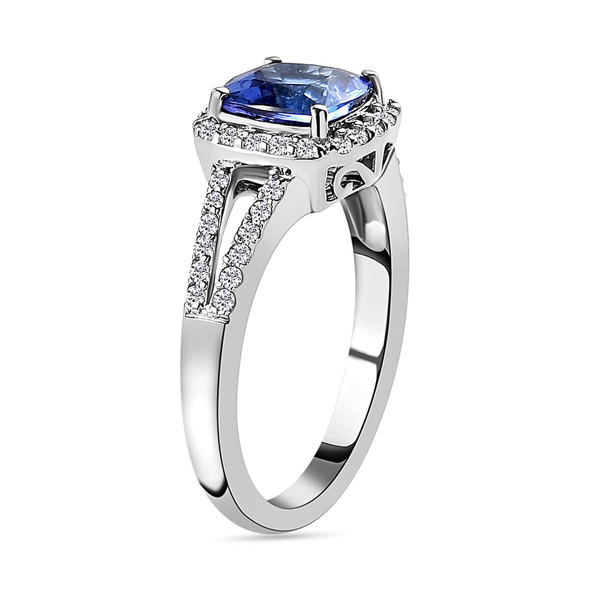 RHAPSODY 950 Platinum AAAA Tanzanite Halo Ring with VS EF Diamond 2.04 Ct 7321771 7
