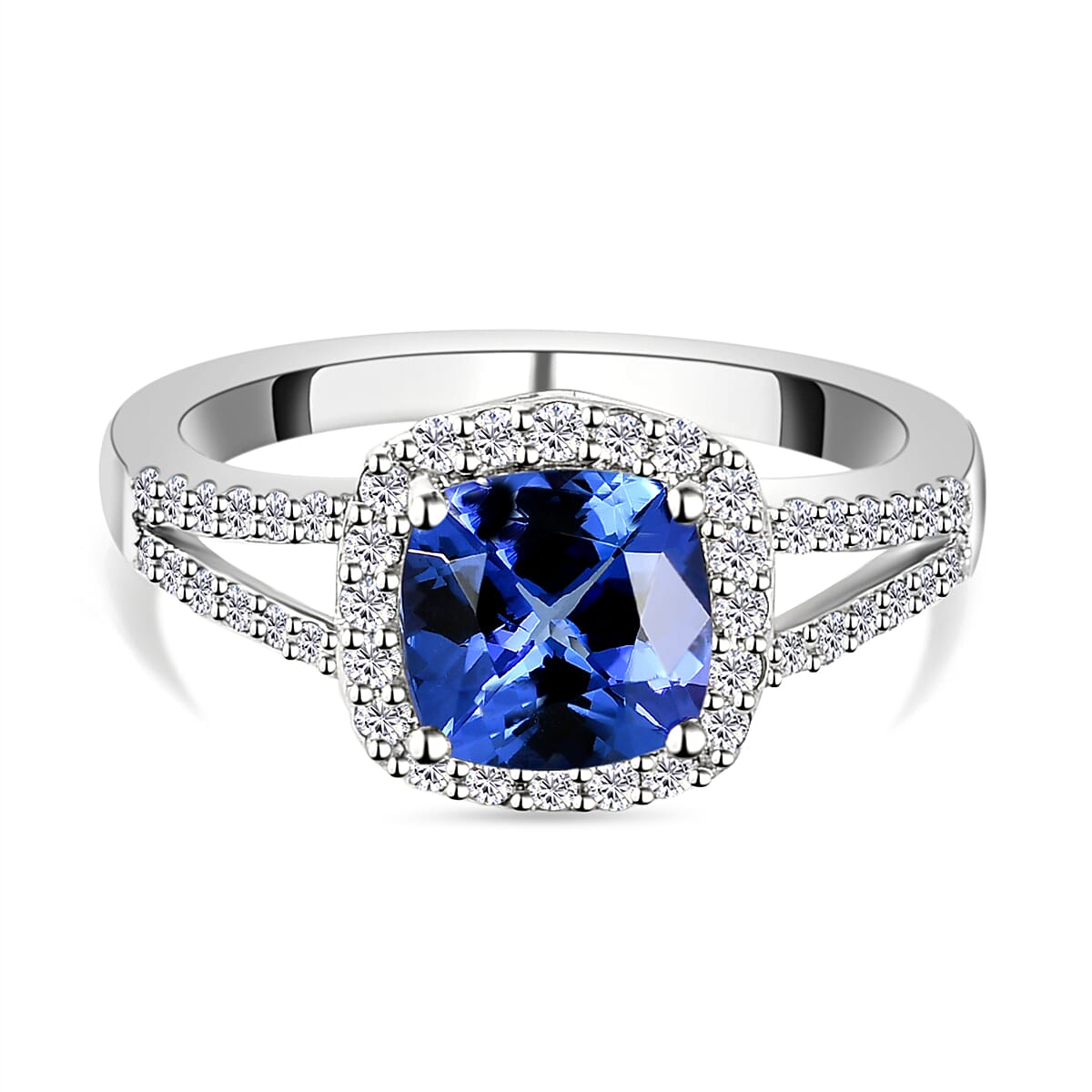 RHAPSODY 950 Platinum AAAA Tanzanite Halo Ring with VS EF Diamond 2.04 Ct 7321771 2