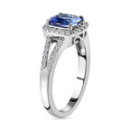 RHAPSODY 950 Platinum AAAA Tanzanite and Diamond (VS-E-F) Ring 2.04 Ct