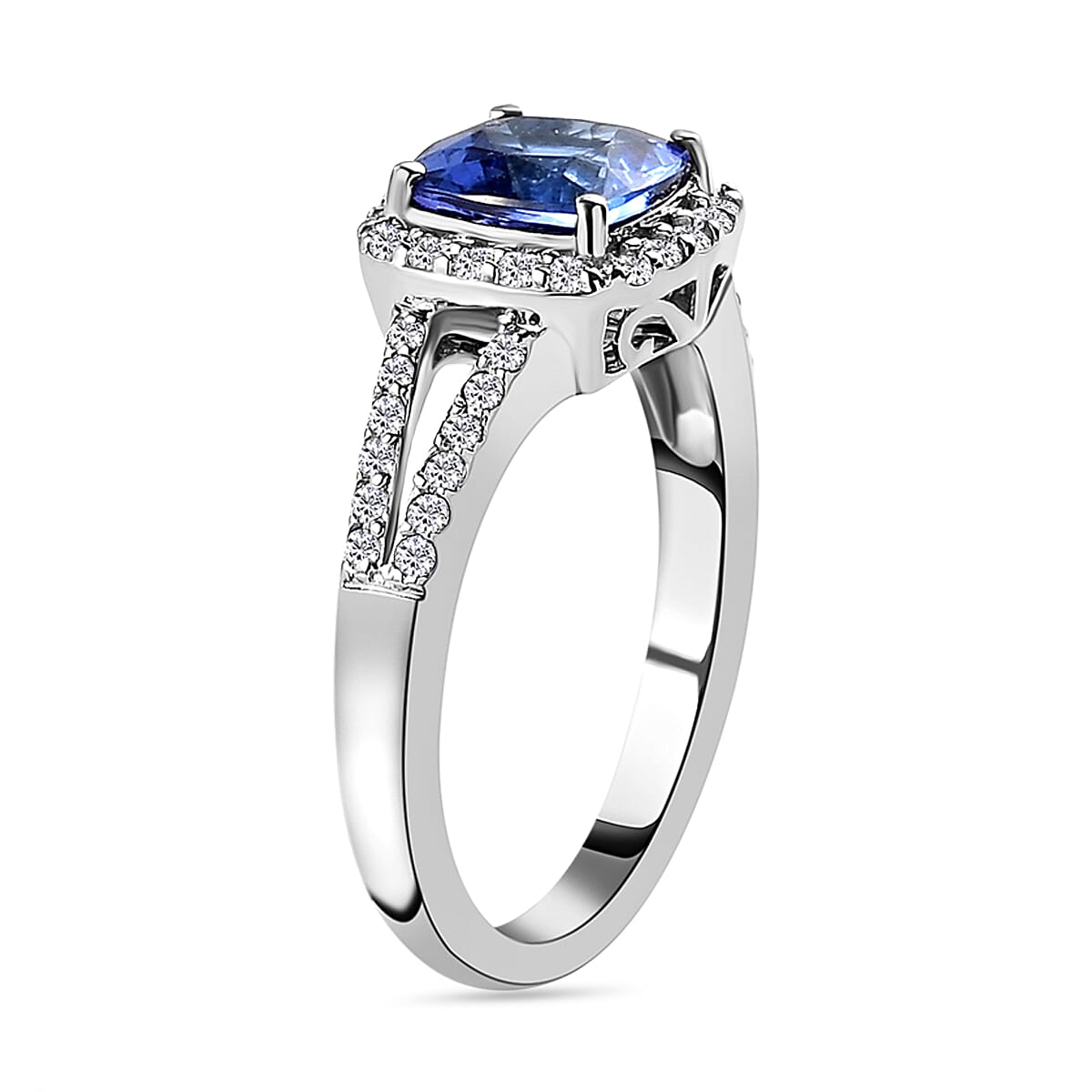 RHAPSODY 950 Platinum AAAA Tanzanite Halo Ring with VS EF Diamond 2.04 Ct 7321771 8