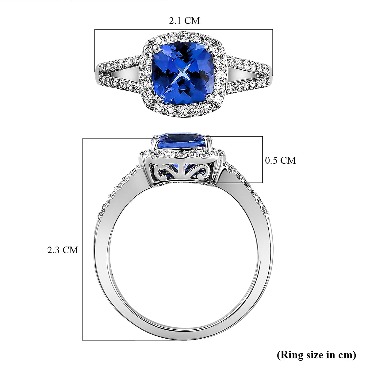 RHAPSODY 950 Platinum AAAA Tanzanite Halo Ring with VS EF Diamond 2.04 Ct 7321771 12