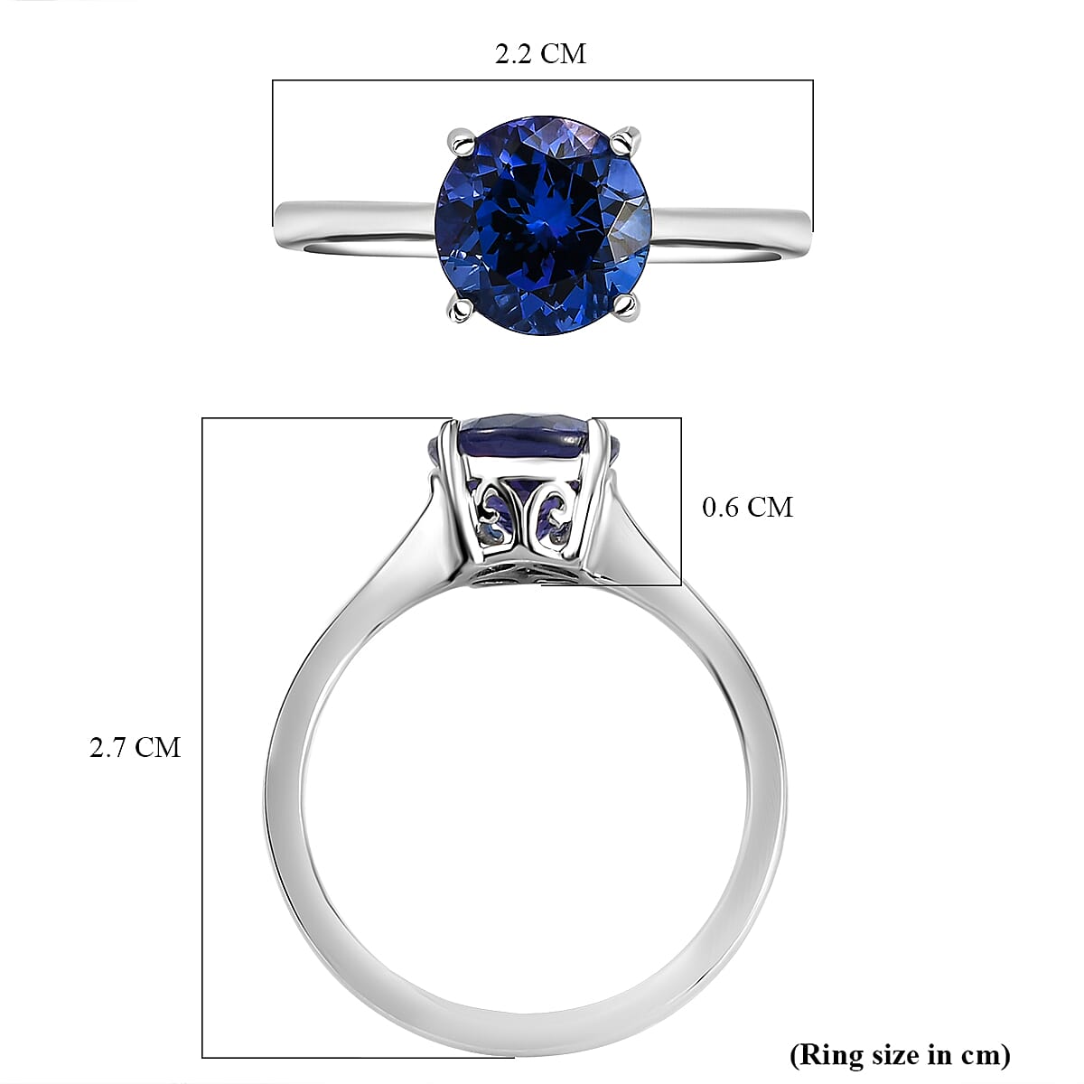 RHAPSODY 950 Platinum AAAA Tanzanite Solitaire Engagement Ring 2.00 Ct. 8847313 6
