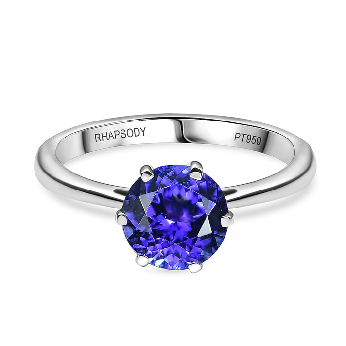 RHAPSODY 2.14 Ct. AAAA Tanzanite Solitaire Ring in 950 Platinum 8117705 1