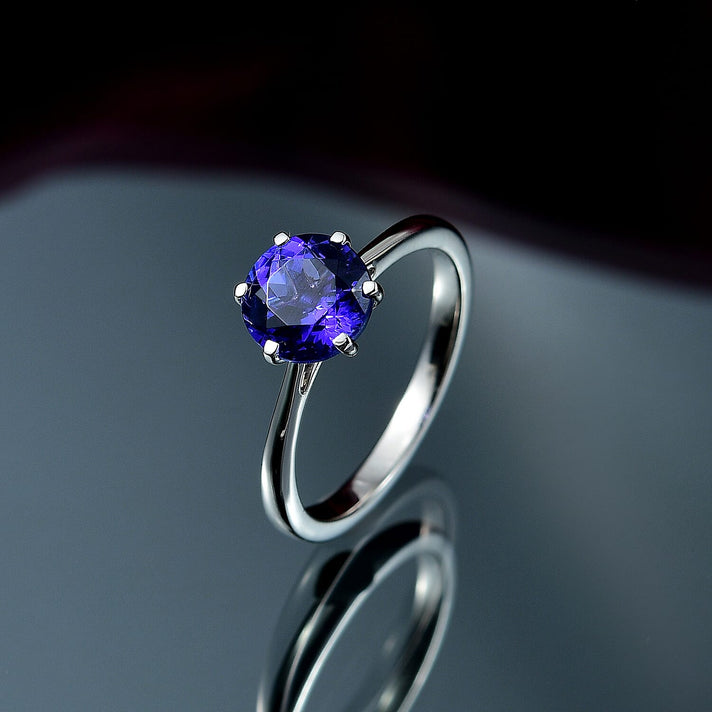 RHAPSODY 2.14 Ct. AAAA Tanzanite Solitaire Ring in 950 Platinum 8117705 2