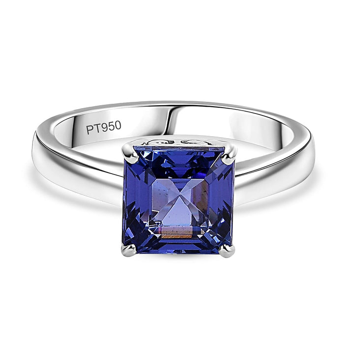 RHAPSODY - 950 Platinum Rare Asscher Cut AAAA Tanzanite Ring 3.00 Ct. 7955345 1