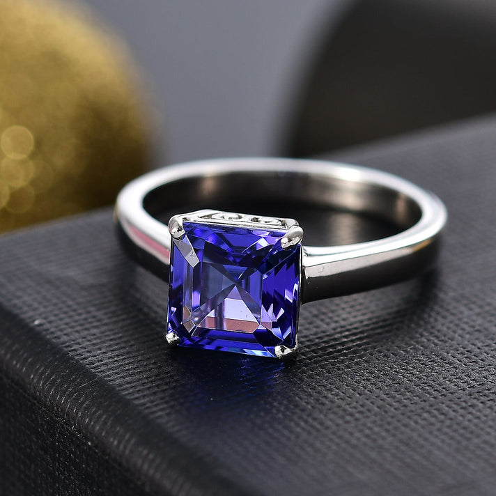 RHAPSODY - 950 Platinum Rare Asscher Cut AAAA Tanzanite Ring 3.00 Ct. 7955345 2