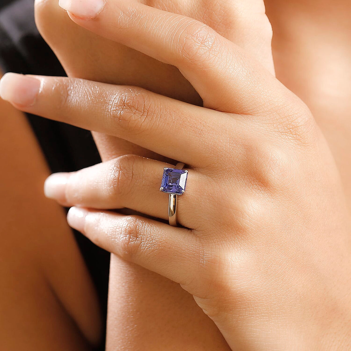 RHAPSODY - 950 Platinum Rare Asscher Cut AAAA Tanzanite Ring 3.00 Ct. 7955345 2