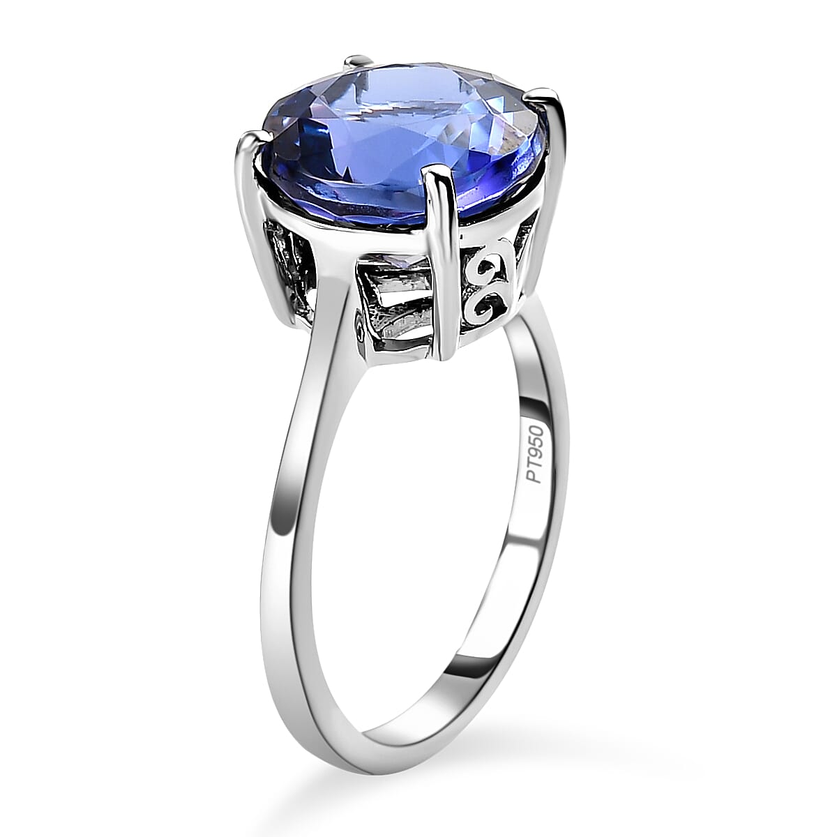 RHAPSODY 950 Platinum AAAA Tanzanite Solitaire Ring 5.00 Ct. Platinum 8913937 4