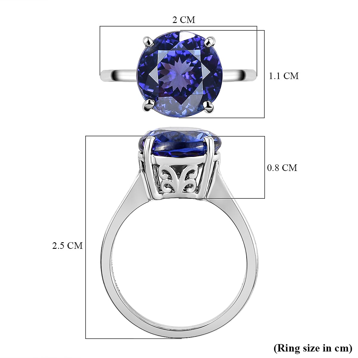 RHAPSODY 950 Platinum AAAA Tanzanite Solitaire Ring 5.00 Ct. Platinum 8913937 6