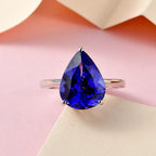 RHAPSODY 950 Platinum AAAA Tanzanite Solitaire Ring 5.24 Ct, Platinum Wt. 6.45 Gms.