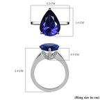 RHAPSODY 950 Platinum AAAA Tanzanite Solitaire Ring 5.24 Ct, Platinum Wt. 6.45 Gms.