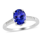 Signature Collection - 950 Platinum AAAA Tanzanite and Diamond (VS-I1-E-G) Ring 3.07 Ct.
