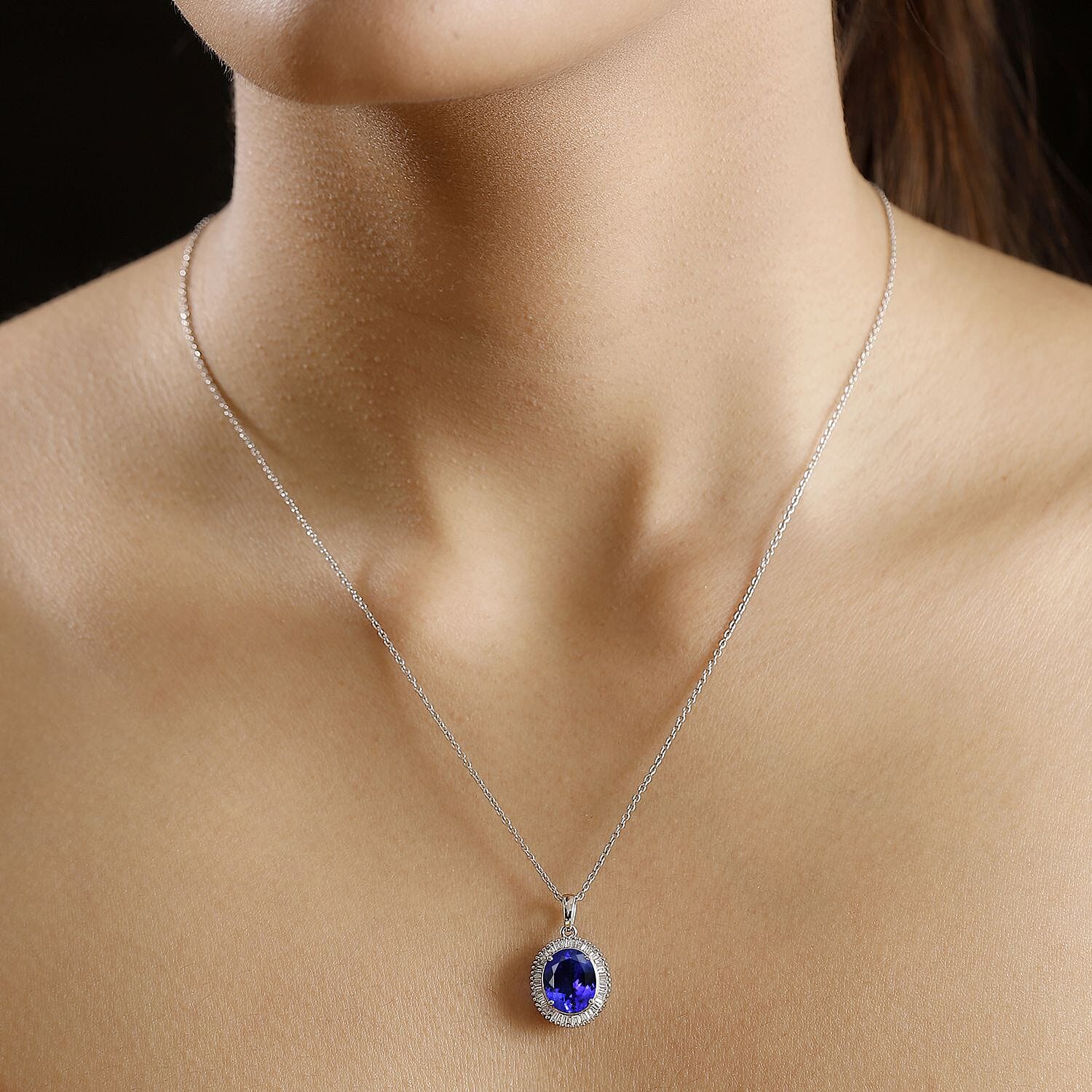 RHAPSODY AAAA Tanzanite and White Diamond VS-E-F Pendant in 950 Platinum 7975028 4