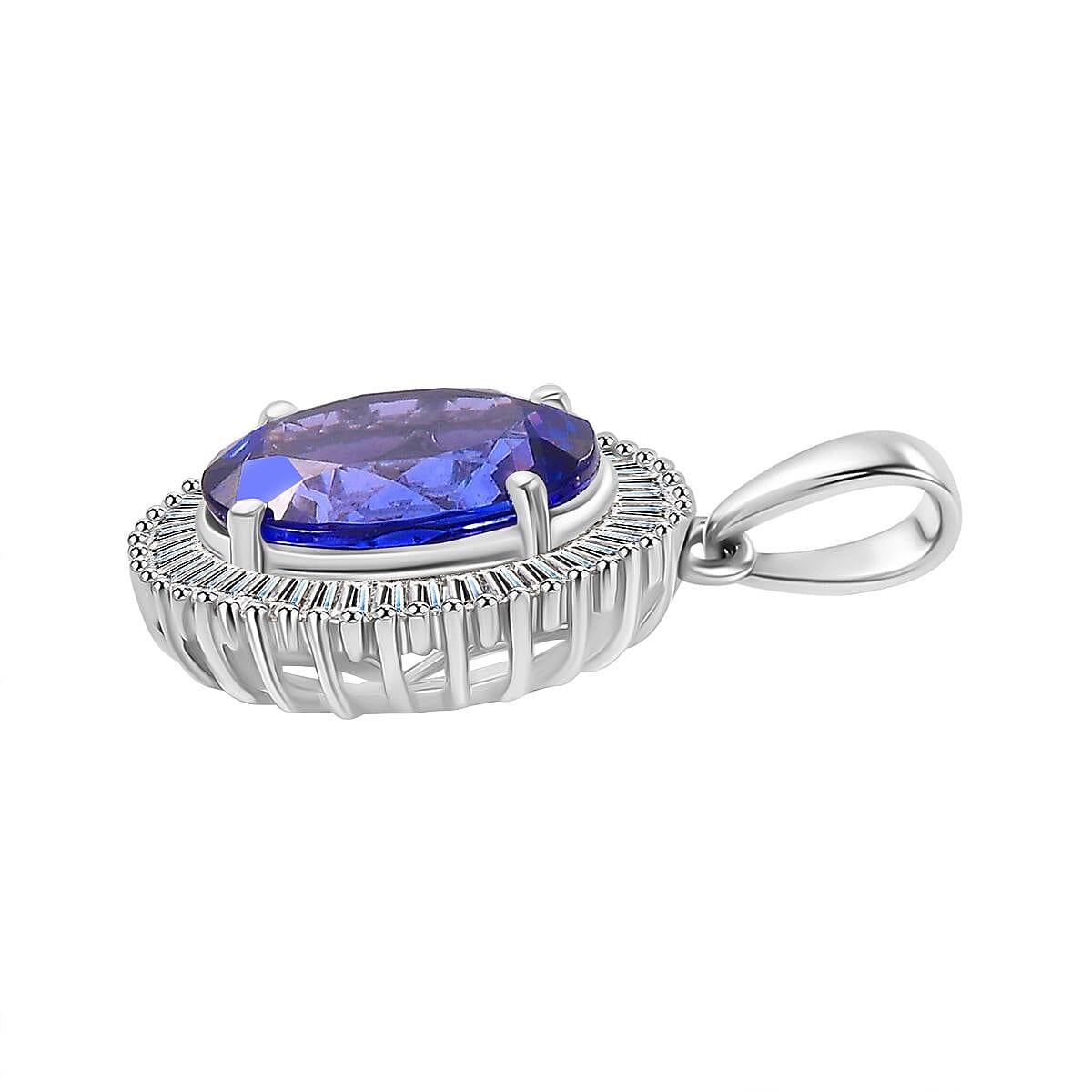 RHAPSODY AAAA Tanzanite and White Diamond VS-E-F Pendant in 950 Platinum 7975028 8