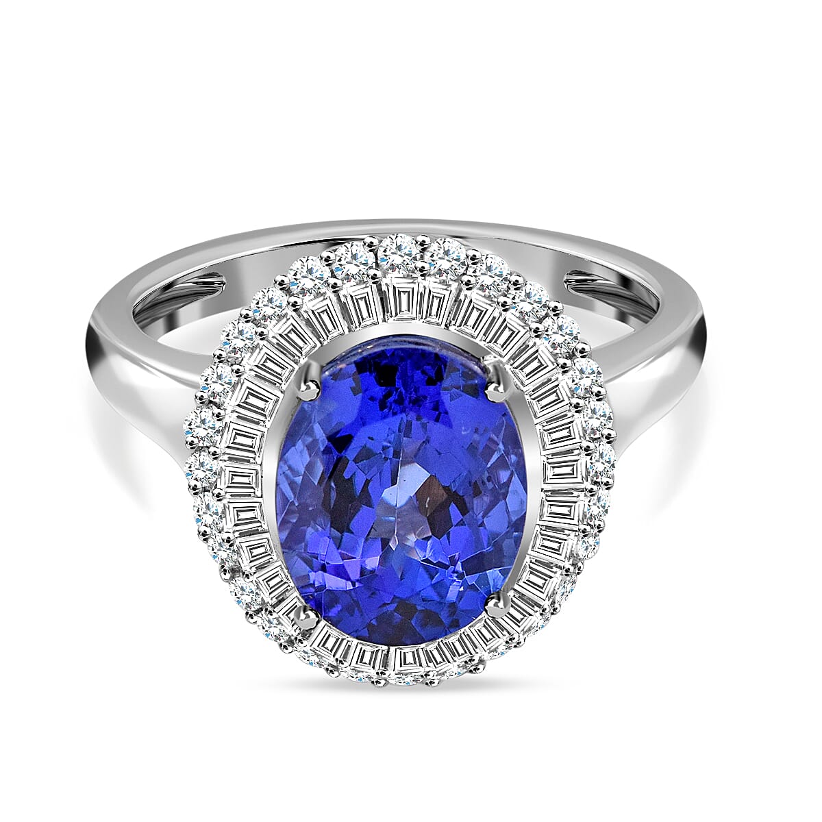 RHAPSODY 950 Platinum AAAA Tanzanite (2.5 Cts) and Diamond(VS-EF 0.75 Cts) Ring 3.25 Ct, Platinum wt. 6.39 Gms 3750448 0