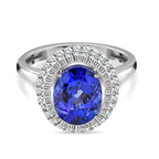 RHAPSODY 950 Platinum AAAA Tanzanite and Diamond (VS-EF) Ring 3.25 Ct, Platinum Wt. 6.10 Gms