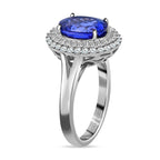 RHAPSODY 950 Platinum AAAA Tanzanite and Diamond (VS-EF) Ring 3.25 Ct, Platinum Wt. 6.10 Gms