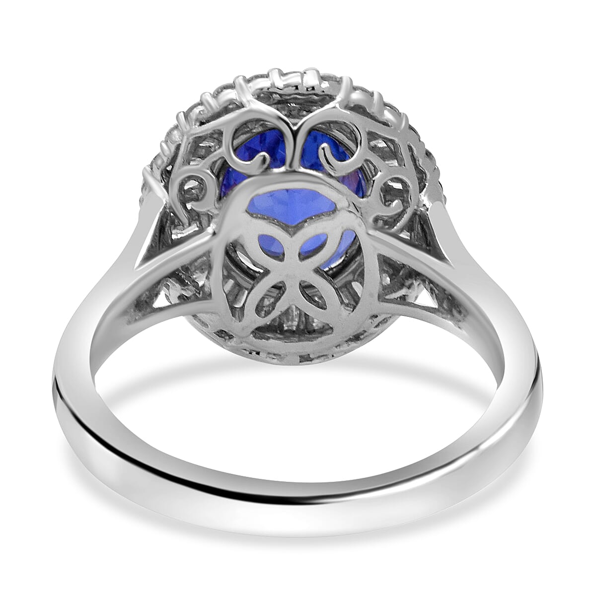 RHAPSODY 950 Platinum AAAA Tanzanite (2.5 Cts) and Diamond(VS-EF 0.75 Cts) Ring 3.25 Ct, Platinum wt. 6.39 Gms 3750448 8