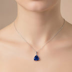 RHAPSODY 950 Platinum AAAA Trillion Cut Tanzanite Necklace (Size 20) 5.03 Ct.