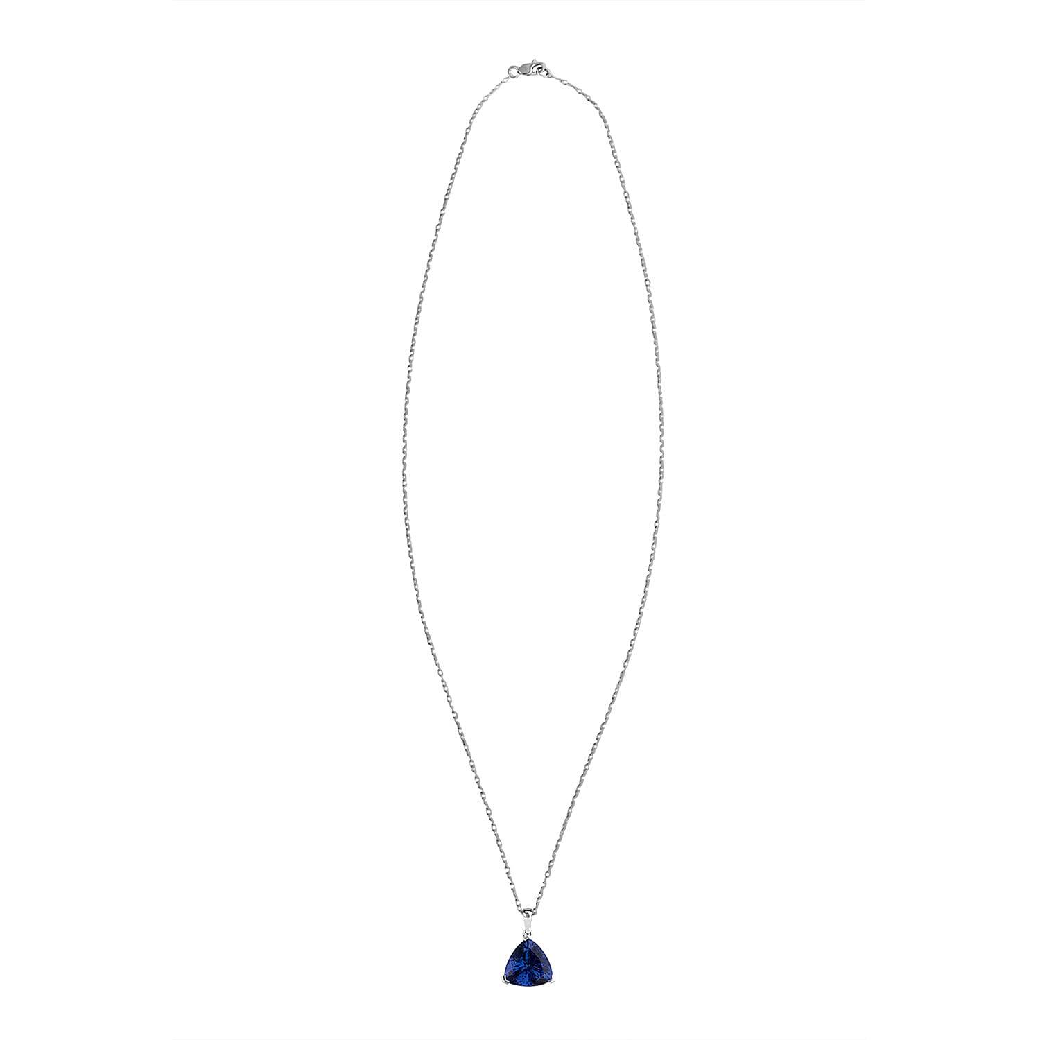 RHAPSODY 950 Platinum AAAA Trillion Cut Tanzanite Necklace (Size 20) 5.03 Ct. 4377107 4