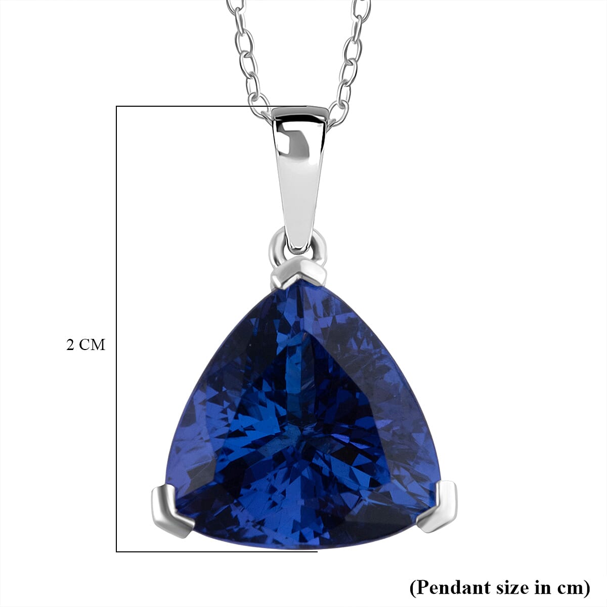 RHAPSODY 950 Platinum AAAA Trillion Cut Tanzanite Necklace (Size 20) 5.03 Ct. 4377107 5