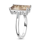 RHAPSODY 950 Platinum AAAA Turkizite (5.00 CT) & Diamond Ring 5.06 Ct, Platinum Wt. 5.35 GM