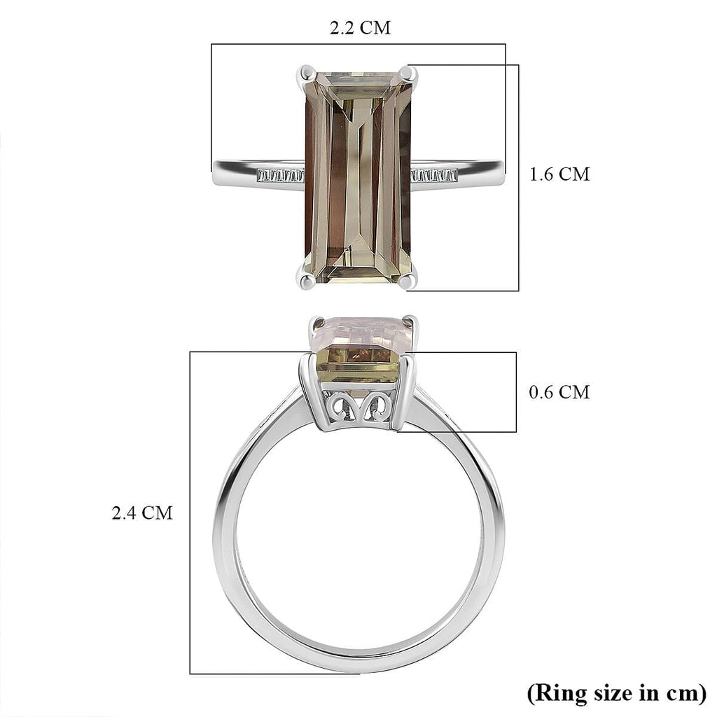 RHAPSODY 950 Platinum AAAA Turkizite (5.00 CT) & Diamond Ring 5.06 Ct, Platinum Wt. 5.35 GM