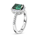Rhapsody 950 Platinum AGI Certified & Appraised AAAA Lagoon Tourmaline & Natural VS-E-F White Diamond Ring 3.00 Ct, Platinum Wt. 4.70 Gms