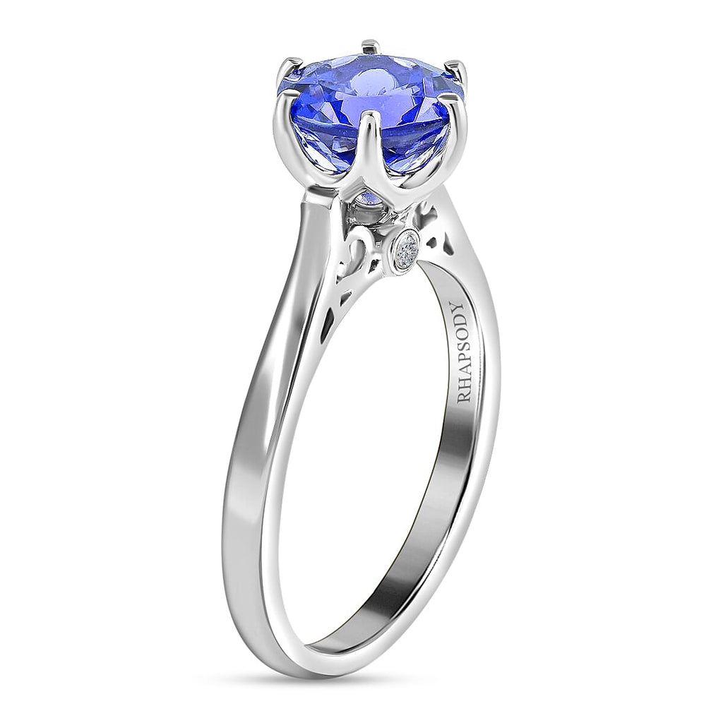 950 Platinum  AAAA  Tanzanite   White Diamond  VS Ring 2.40 ct,  Platinum Wt. 6.17 Gms  2.400  Ct.