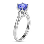950 Platinum  AAAA  Tanzanite   White Diamond  VS Ring 2.40 ct,  Platinum Wt. 6.17 Gms  2.400  Ct.