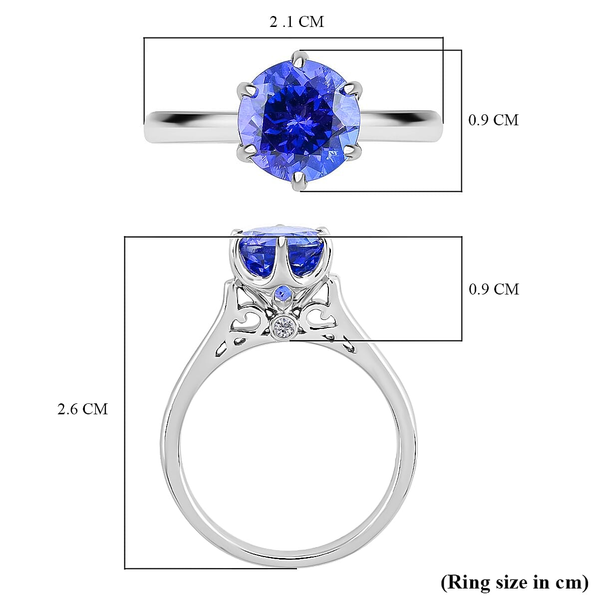 RHAPSODY - 950 Platinum AGI Certified AAAA Tanzanite, White Diamond(VS-E-F) Ring 2.40 Ct. 7273397 4