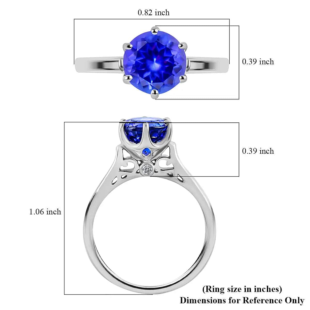RHAPSODY - 950 Platinum AGI Certified AAAA Tanzanite, White Diamond(VS-E-F) Ring 2.40 Ct. 7273397 5