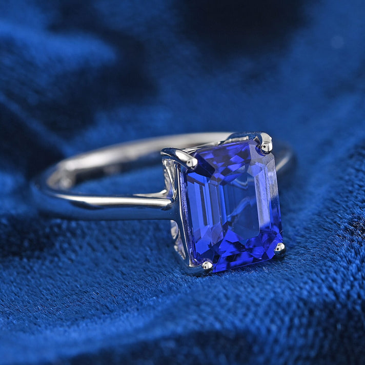 Certified and Appraised RHAPSODY 950 Platinum 2.70 Ct AAAA Tanzanite and Diamond VS-EF Ring 7193972 2
